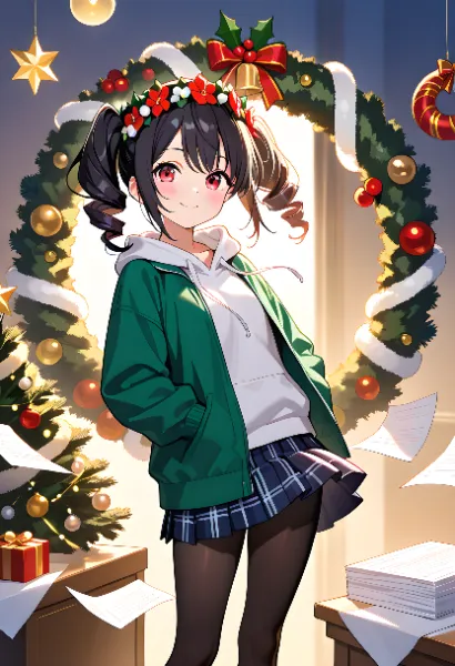 「私が作ったクリスマスリースどう？凄くない？」