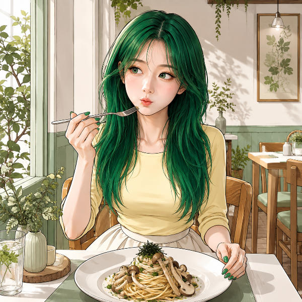 和風きのこパスタ（緑ちゃん）