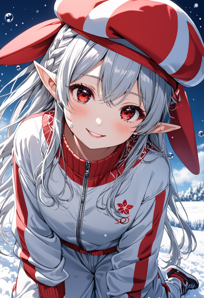 雪の森で出会ったエルフの少女