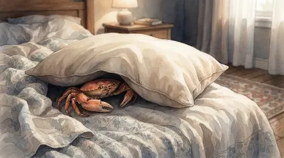 枕の下のカニ