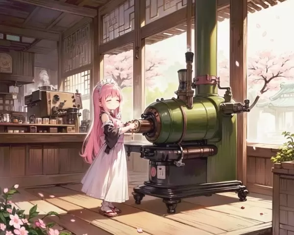 古い焙煎機を大事に使っている喫茶店