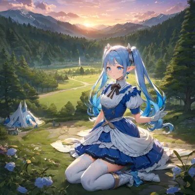 夕暮れの丘