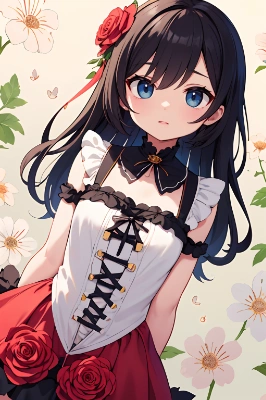 女の子と花（１）