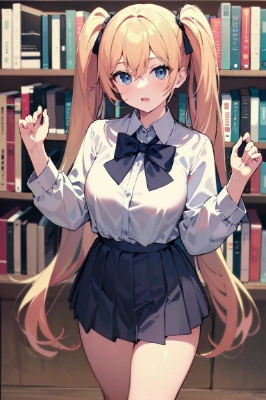図書室のツインテール少女