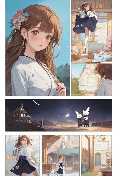 花飾り少女の月夜散歩、(コマになったのは偶然)