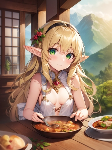 手作りシチューとエルフちゃん