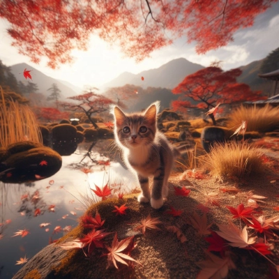 子猫と秋のサムネイル