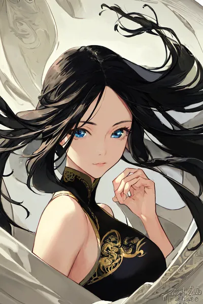 風に舞う龍紋の黒髪乙女