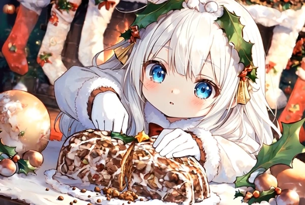 シュトーレンを切り分ける