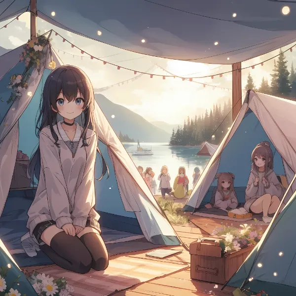 女子会キャンプの朝