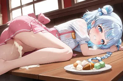 下の口からアイスを食べさせられるそらちゃん