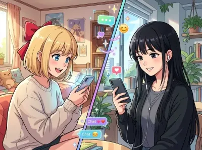 やりとりするムスメさんたち