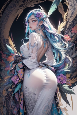 Backless dress from behind