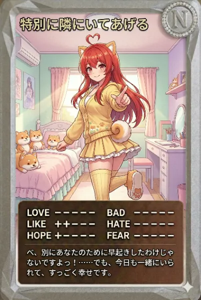 朝カード「特別に隣にいてあげる」