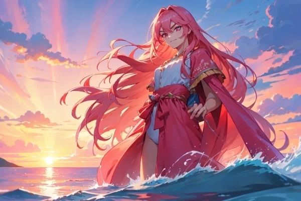 サーモン色に光り輝く髪（君生きフラミンゴ＆鮭擬人化妄想）・その３