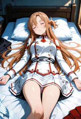 寝かせれば、よくね？  アスナ制服編