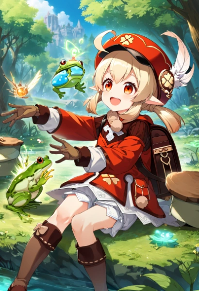 女の子とカエルさん