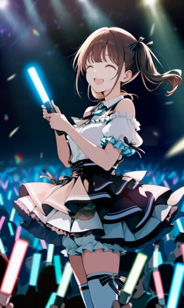 ペンライト振る少女