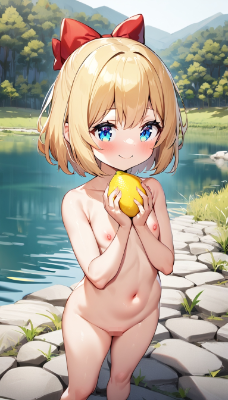 レモンを持っているムスメさん