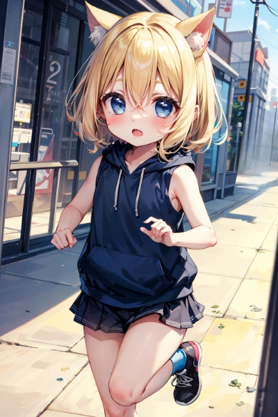 走る少女