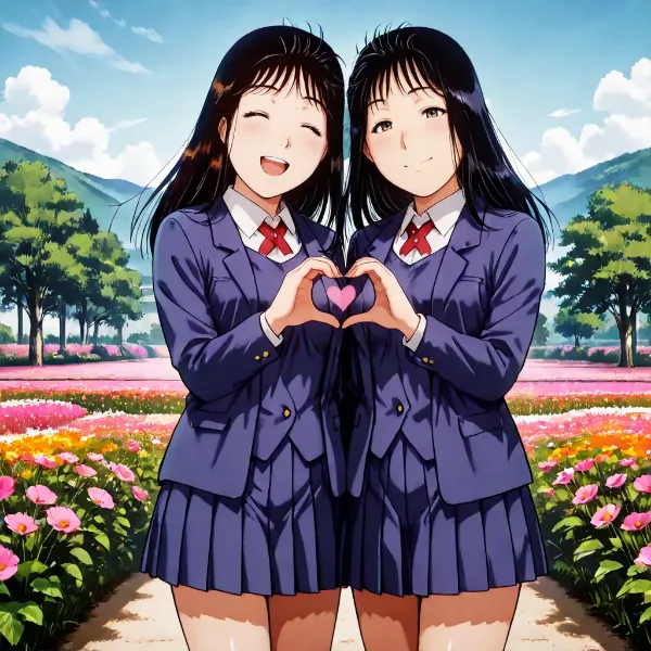 七瀬 美雪×桜樹るい子 二人でハート