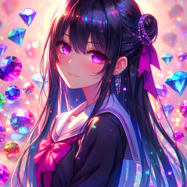 グラデーションな宝石と、お団子ヘアなうちの子★(11枚)