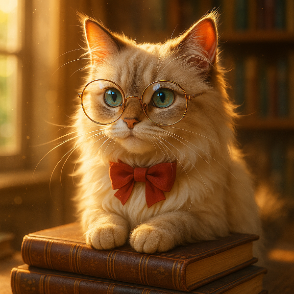 賢い猫の秘密の書斎