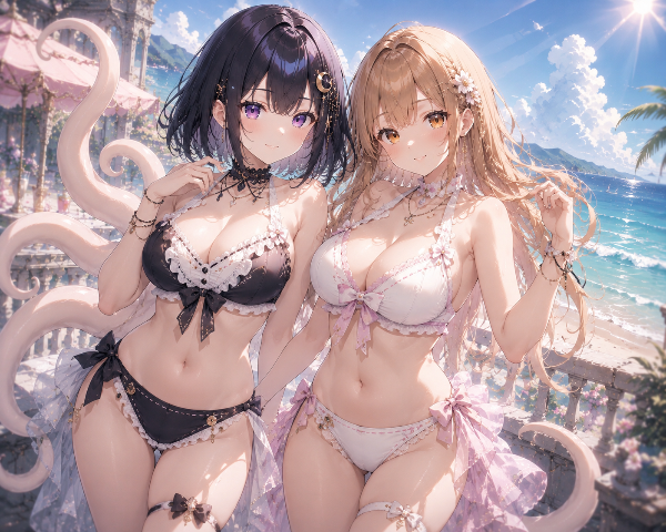 水着で海デート
