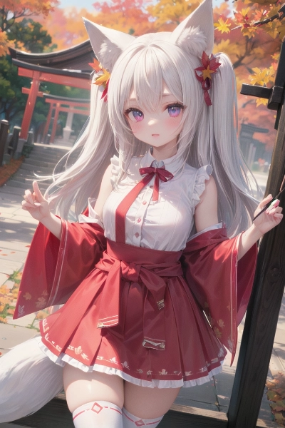 狐巫女様と紅葉