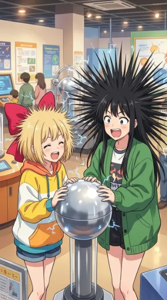 おー髪の毛までビリビリだー
