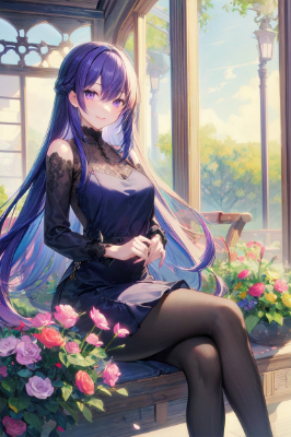 庭で休憩中のマフィアボス