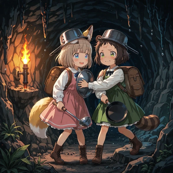 コン子とポン子・ダンジョン探検