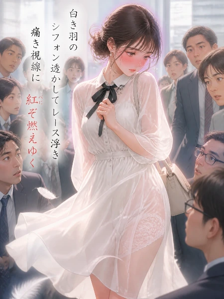 白き羽の シフォン透かして レース浮き 痛き視線に 紅ぞ燃えゆく