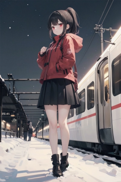 冬場に通学するJK