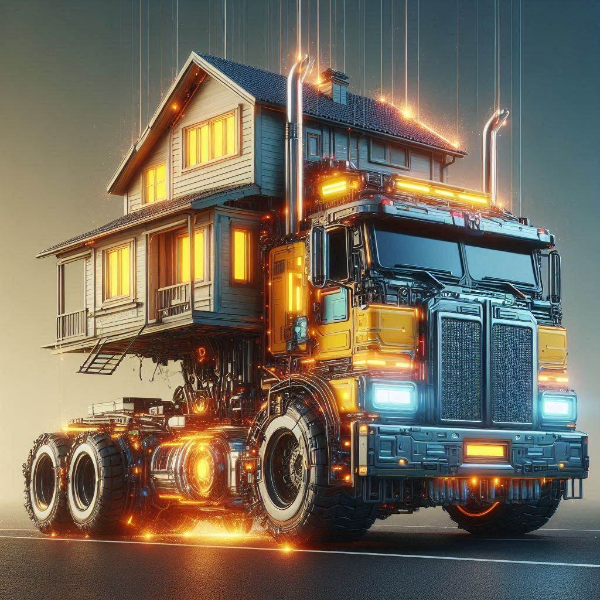 新築のトレーラーハウス