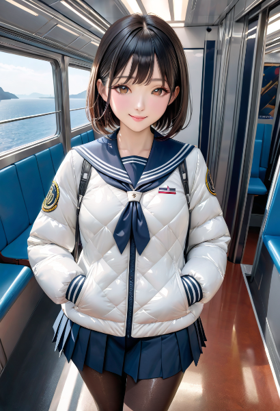 制服で電車旅