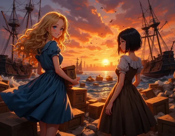 黒髪＆ブロンド・Boston Tea Party