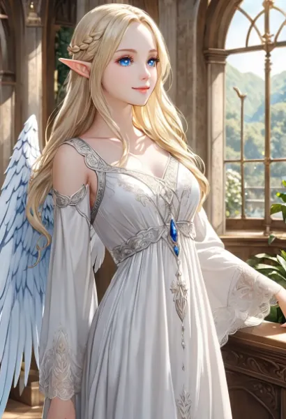 天使になった金髪エルフさん