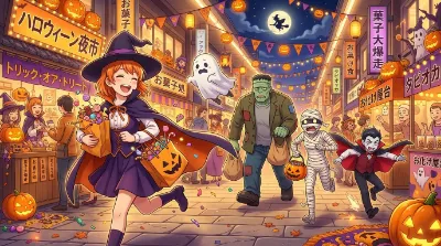 ハロウィン夜市のキャンディー大冒険