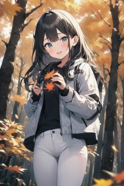 少女と紅葉狩り