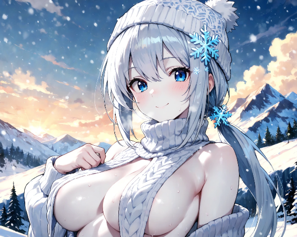 【再投稿】ニット帽と雪女さん