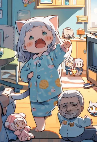 パパにおはようの挨拶