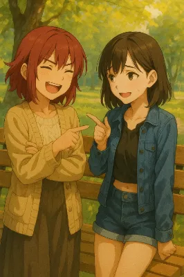 【過去画像リメイク企画 3】 服装を交換し合う二人