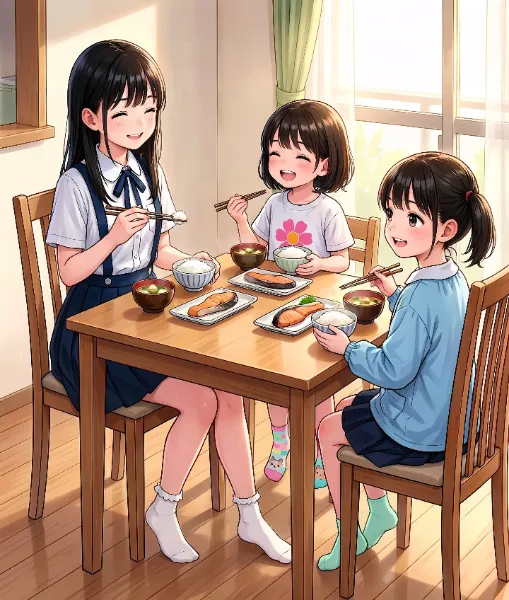 朝ご飯だよ！三姉妹（連作5/20）
