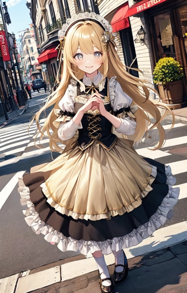 街角に佇む金色の髪の少女