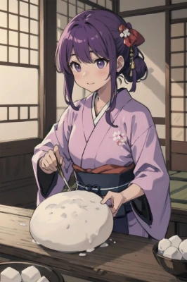 「餅つき大会始めますよー」