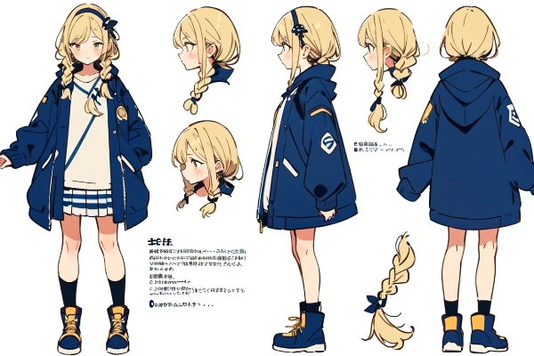 設定資料集。うちの子。金髪金眼の美麗な女性。