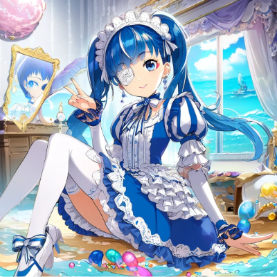 かわいい青髪さん
