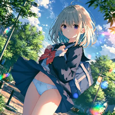 風に揺れる青いリボンと夏の予感
