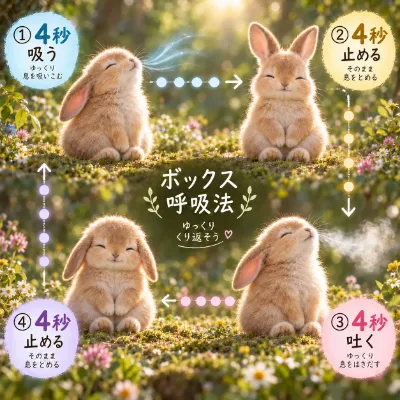 うさぎと4秒ずつ、ボックス呼吸